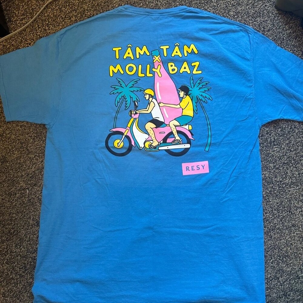 Tam Tam x Molly Baz Graphic T-shirt XL SoBe Food and Wine Festival Blue
